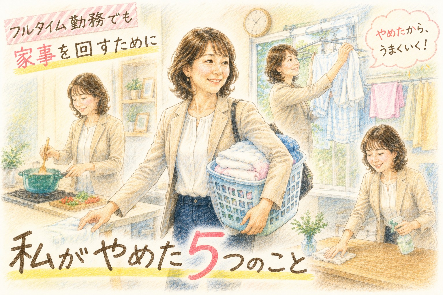 フルタイム勤務でも家事を回すために私がやめた5つのこと